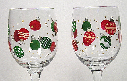 Holiday Wine Glasses - Ornaments #1